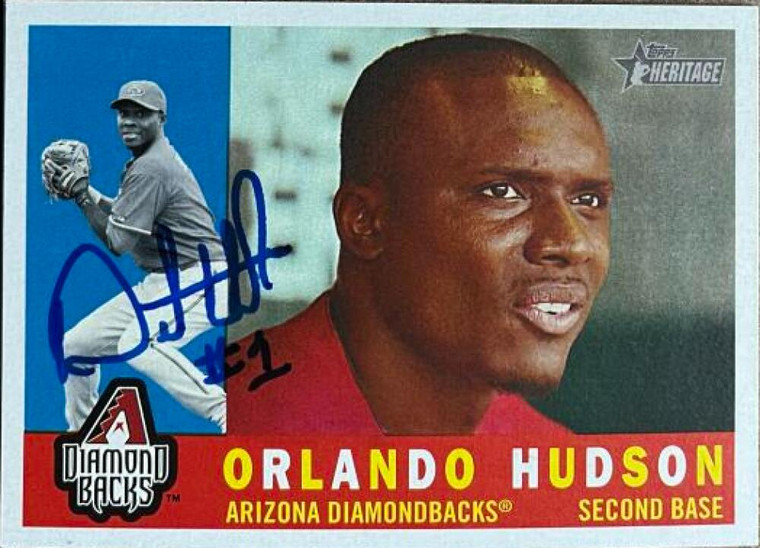 Orlando Hudson Autographed 2009 Topps Heritage #197