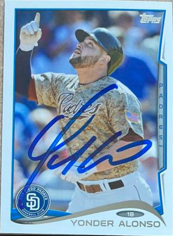 Yonder Alonso Autographed 2014 Topps #129