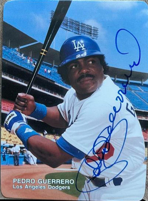 Pedro Guerrero Autographed 1988 Mother's Cookies Los Angeles Dodgers #2