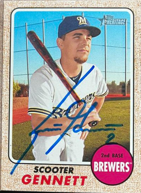 Scooter Gennett Autographed 2017 Topps Heritage #262