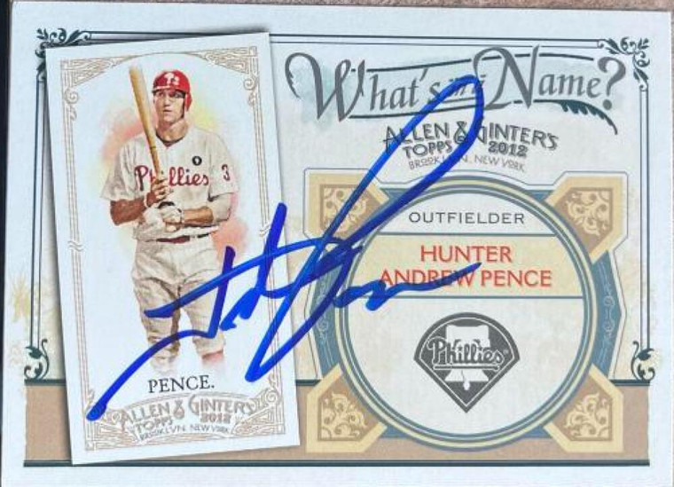 Hunter Pence Autographed 2012 Topps Allen & Ginter - What's in a Name #WIN30