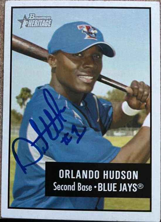 Orlando Hudson Autographed 2003 Bowman Heritage #41