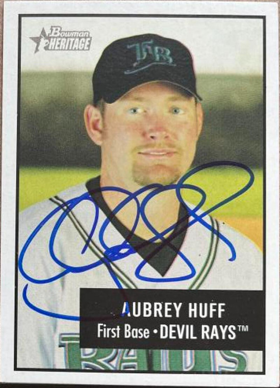 Aubrey Huff Autographed 2003 Bowman Heritage #27
