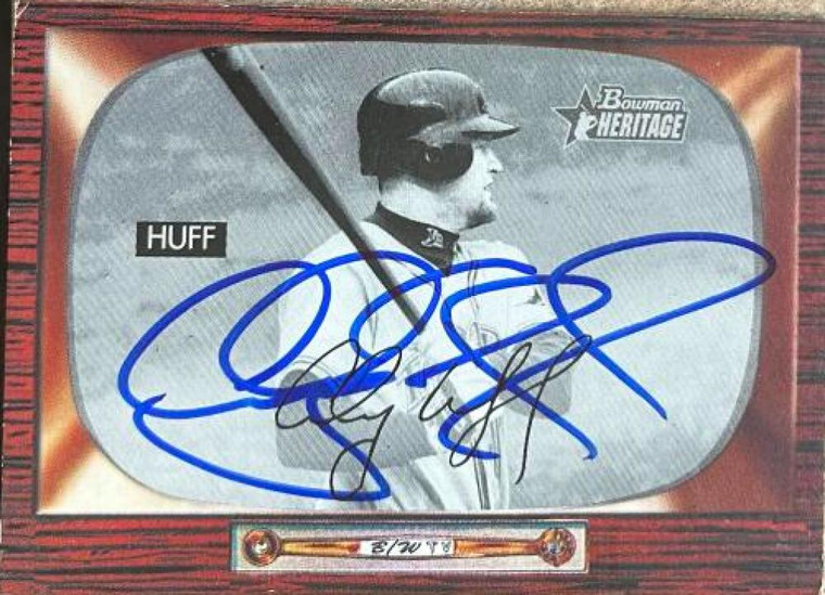 Aubrey Huff Autographed 2004 Bowman Heritage Black & White #77