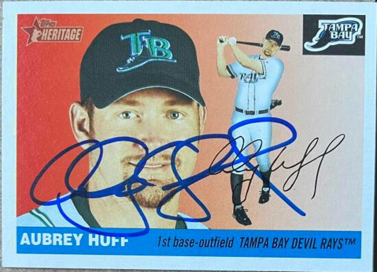 Aubrey Huff Autographed 2004 Topps Heritage #352