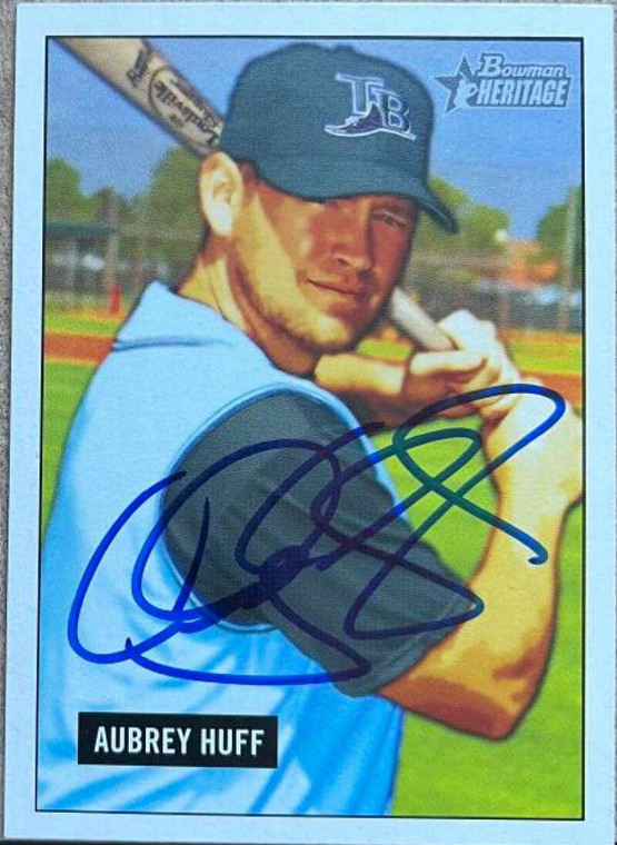 Aubrey Huff Autographed 2005 Bowman Heritage #120