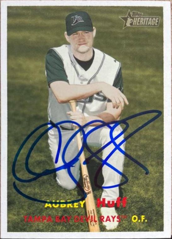 Aubrey Huff Autographed 2006 Topps Heritage #53