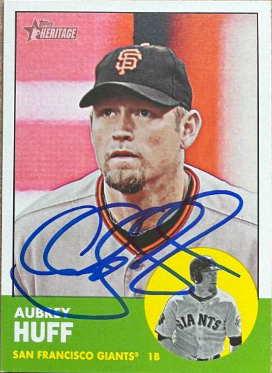 SOLD 139971 Aubrey Huff Autographed 2012 Topps Heritage #61