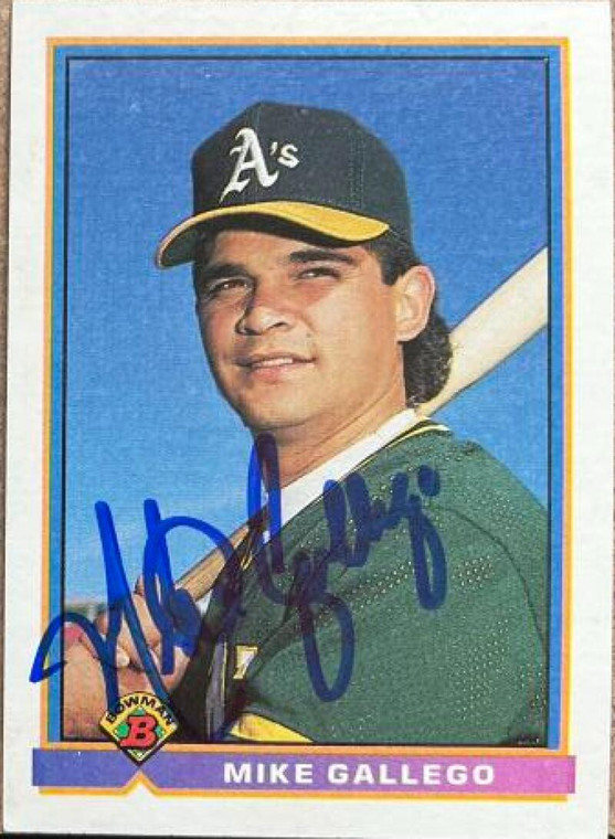 Mike Gallego Autographed 1991 Bowman #219