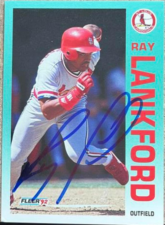 Ray Lankford Autographed 1992 Fleer #583
