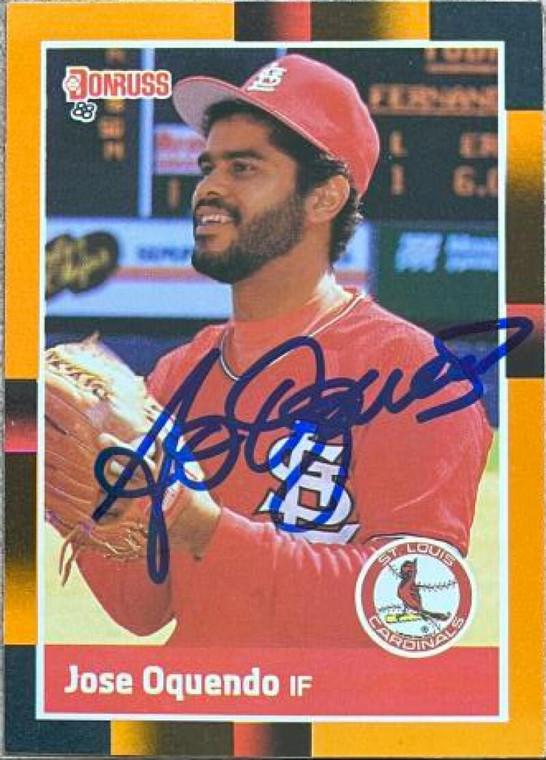 Jose Oquendo Autographed 1988 Donruss Baseball's Best #313