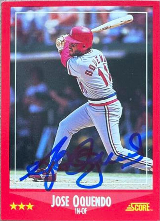 Jose Oquendo Autographed 1988 Score #248