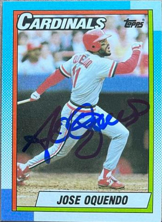Jose Oquendo Autographed 1990 Topps #645
