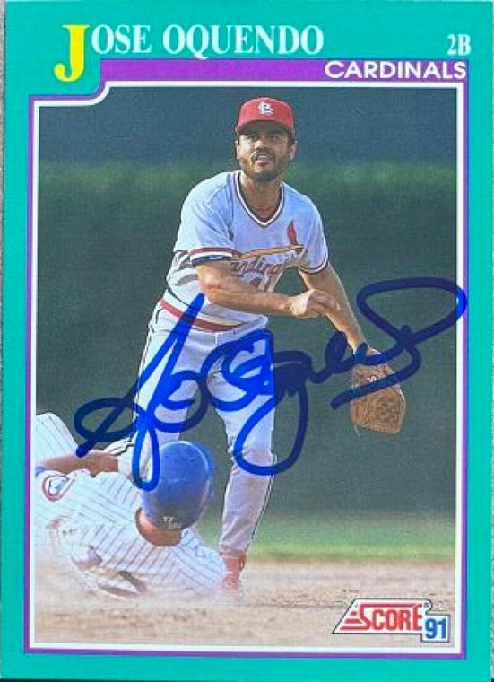 Jose Oquendo Autographed 1991 Score #622