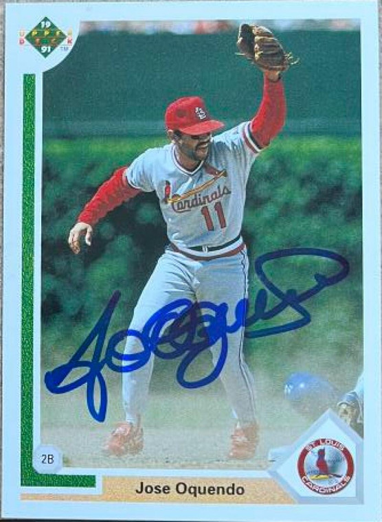 Jose Oquendo Autographed 1991 Upper Deck #193