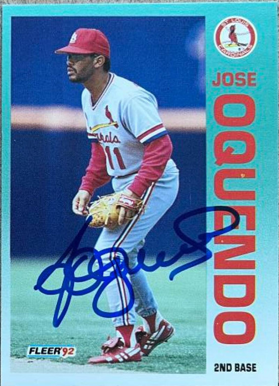 Jose Oquendo Autographed 1992 Fleer #585