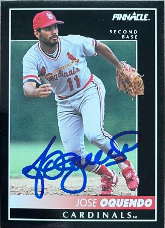 Jose Oquendo Autographed 1992 Pinnacle #239