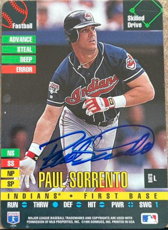Paul Sorrento Autographed 1995 Donruss Top of the Order #NNO