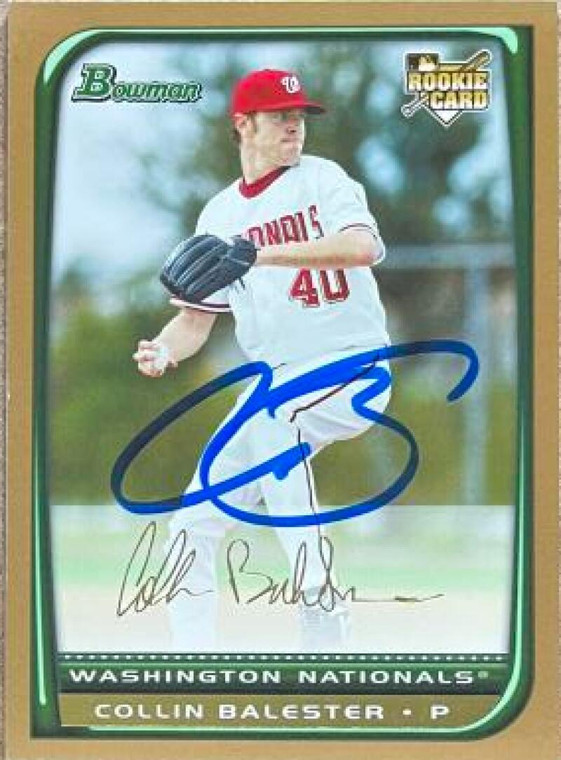 Collin Balester Autographed 2008 Bowman Draft Picks & Prospects Gold #BDP6 