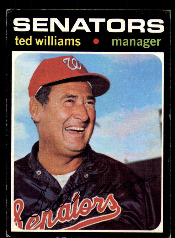 1971 Topps #380 Ted Williams MG VG Washington Senators 