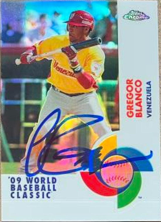 Gregor Blanco Autographed 2009 Topps Chrome - World Baseball Classic Refractor #W59  SN500