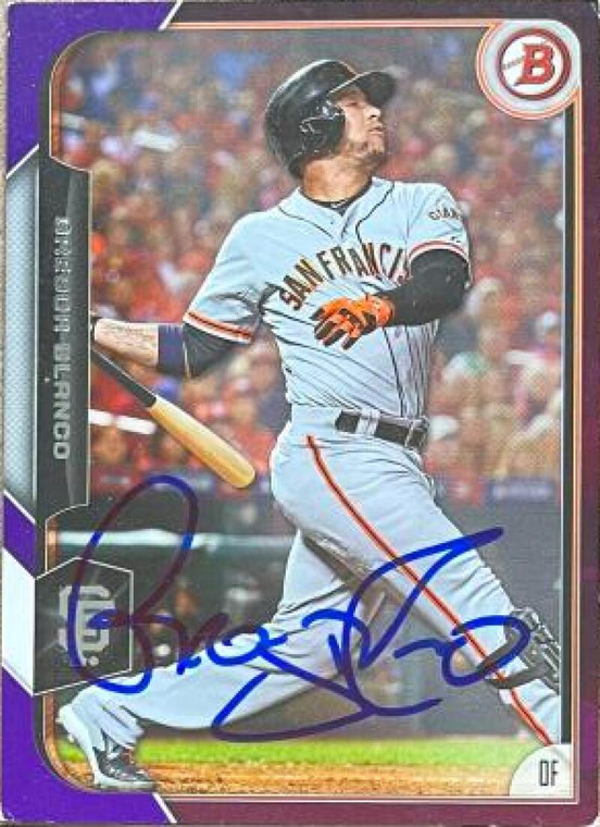 Gregor Blanco Autographed 2015 Bowman Purple #59 SN/250