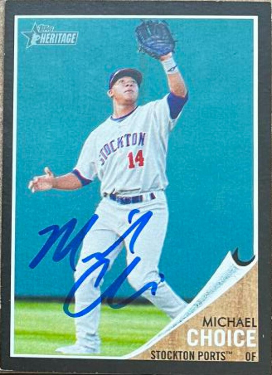 Michael Choice Autographed 2011 Topps Heritage Minor League - Black Border #7 SN/62