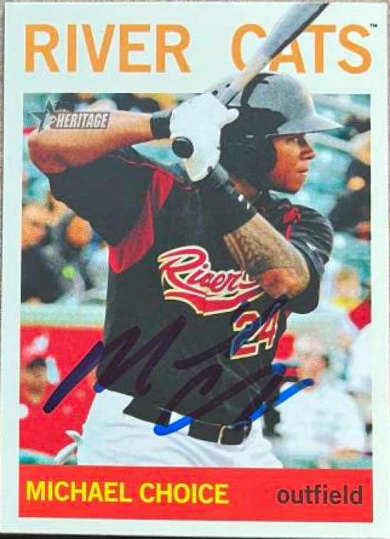 Michael Choice Autographed 2013 Topps Heritage Minor League #179