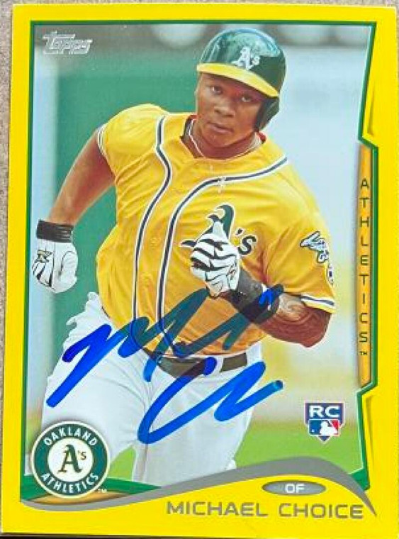 Michael Choice Autographed 2014 Topps Yellow #27