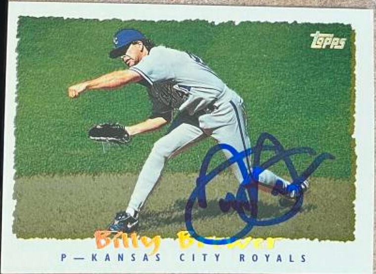 Billy Brewer Autographed 1995 Topps Cyberstats #235