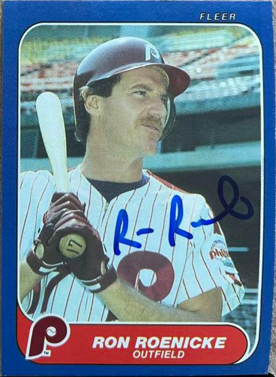 Ron Roenicke Autographed 1986 Fleer Update #U-99 Philadelphia Phillies Card