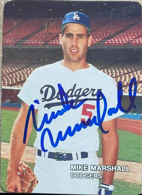 Mike Marshall Autographed 1987 Mother's Cookies Los Angeles Dodgers #25