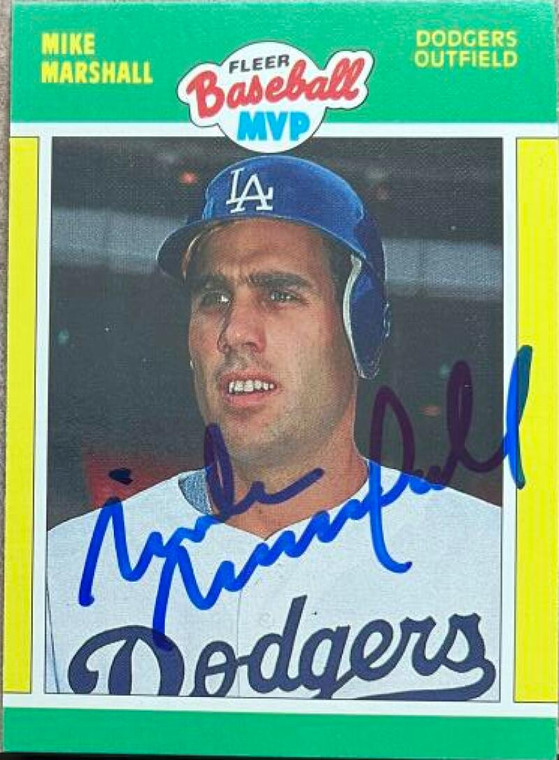 Mike Marshall Autographed 1989 Fleer Baseball MVP's #25