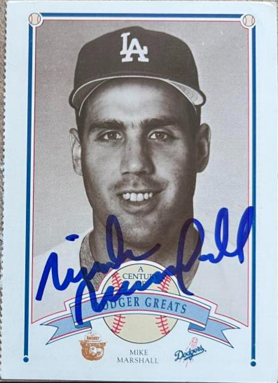 Mike Marshall Autographed 1989 Smokey Bear Los Angeles Dodgers Greats #101 