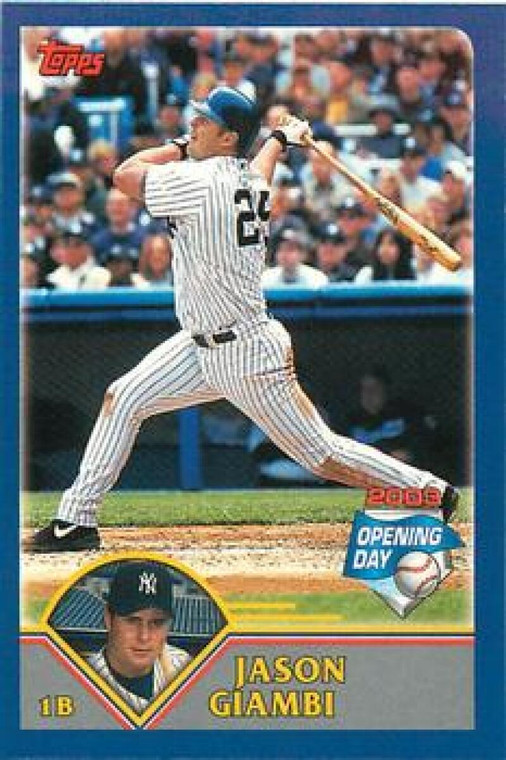 2003 Topps Opening Day Mini Stickers #NNO Jason Giambi NM/MT New York Yankees 