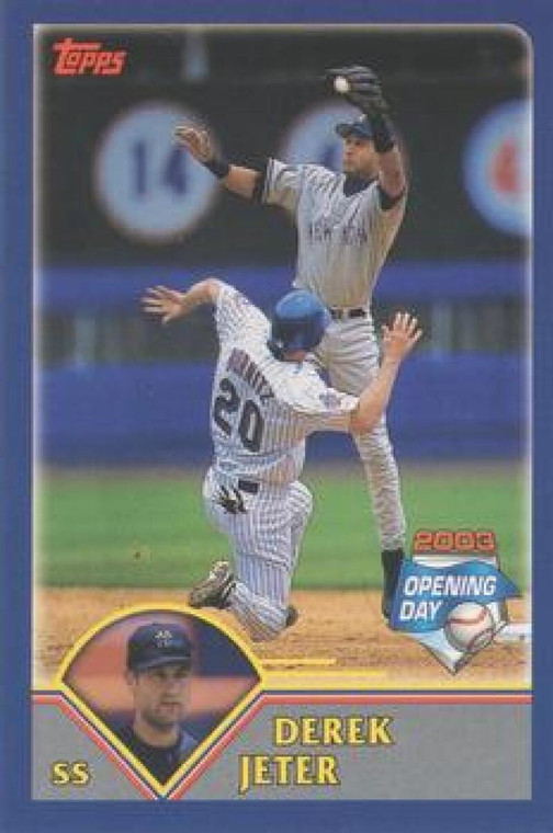2003 Topps Opening Day Mini Stickers #NNO Derek Jeter NM/MT New York Yankees 