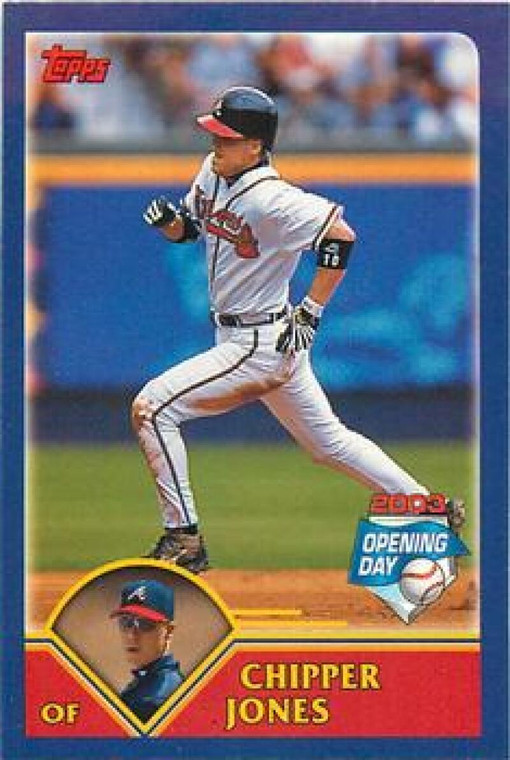 2003 Topps Opening Day Mini Stickers #NNO Chipper Jones NM/MT Atlanta Braves 