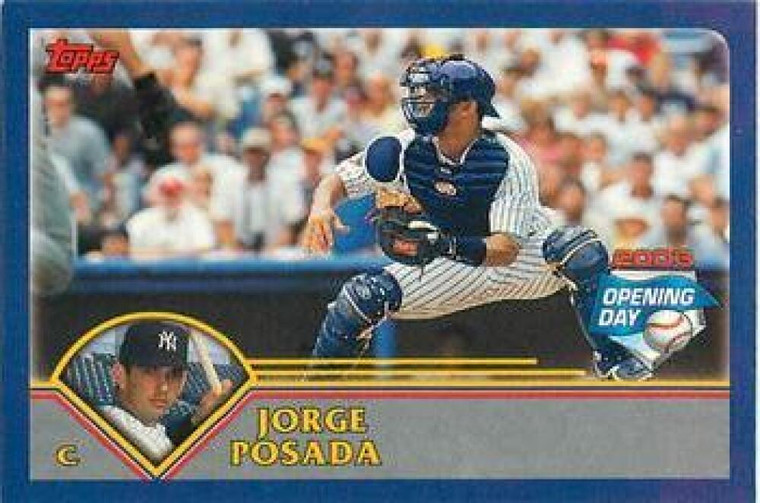 2003 Topps Opening Day Mini Stickers #NNO Jorge Posada NM/MT New York Yankees 