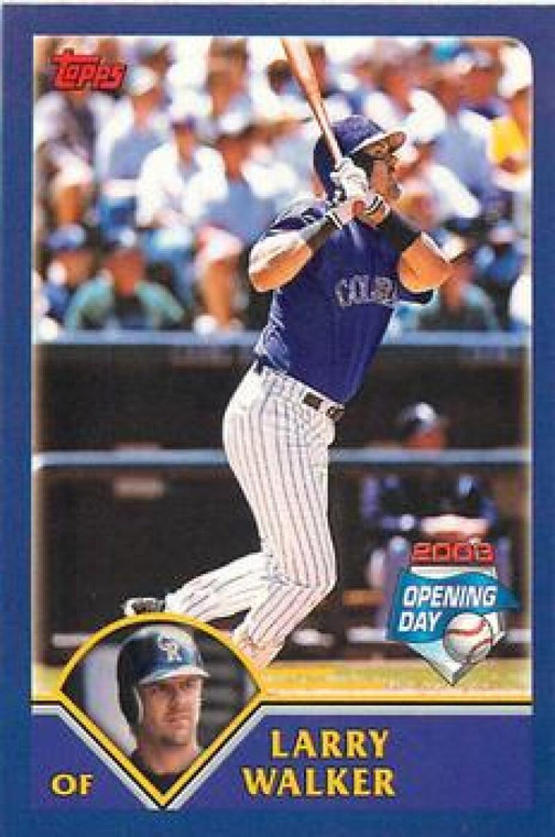 2003 Topps Opening Day Mini Stickers #NNO Larry Walker NM/MT Colorado Rockies 