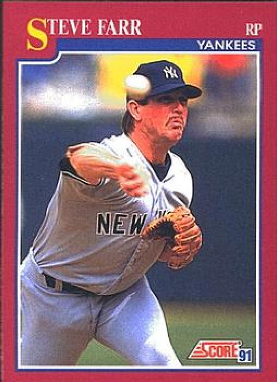 1991 Score Rookie and Traded #21T Steve Farr NM-MT New York Yankees 
