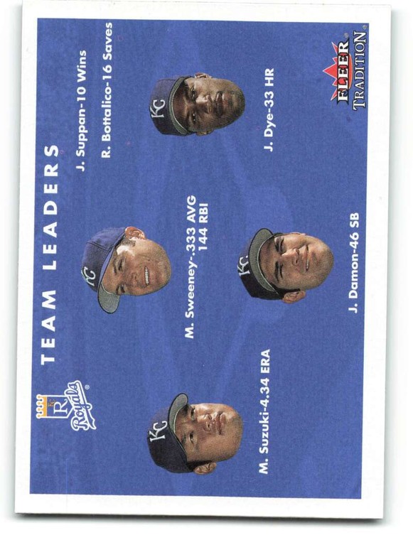 2001 Fleer Tradition #445 Mike Sweeney/Jermaine Dye/Johnny Damon/Mac Suzuki CL NM/MT  Kansas City Royals 