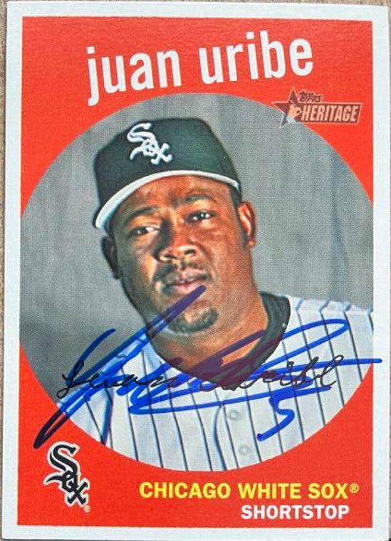 Juan Uribe Autographed 2008 Topps Heritage #424