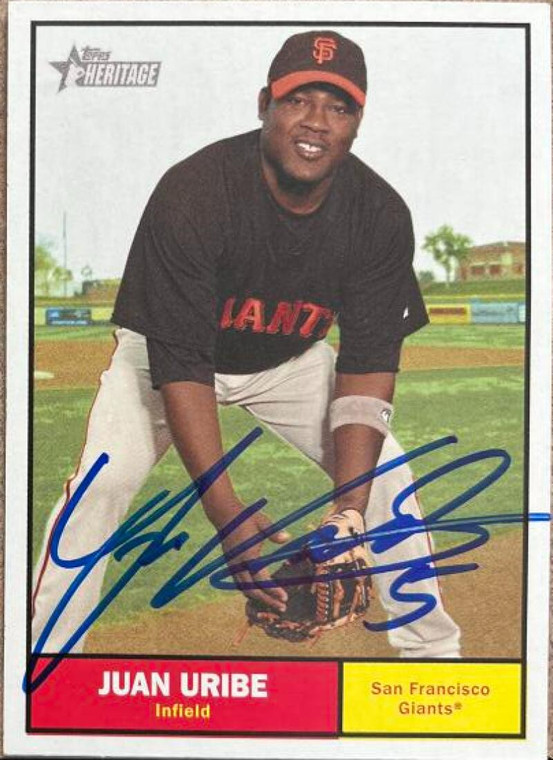 Juan Uribe Autographed 2010 Topps Heritage #87
