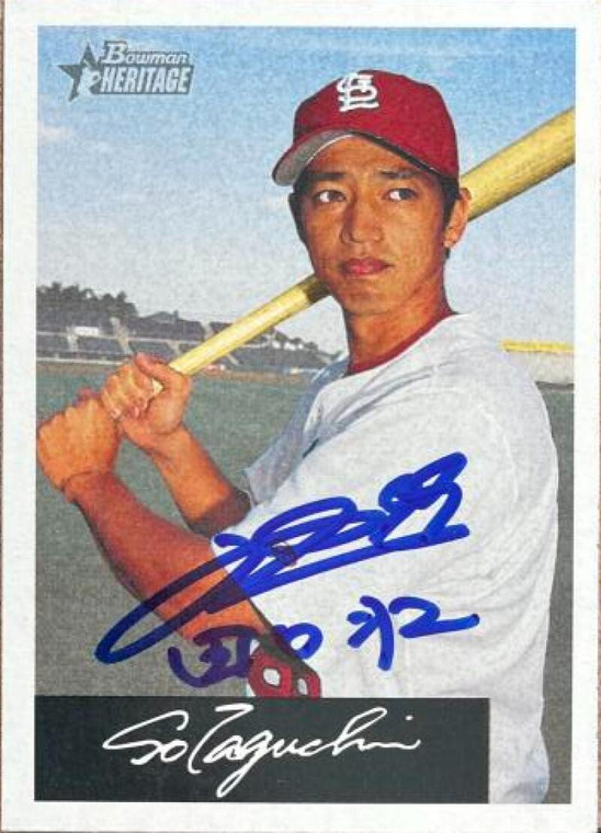 So Taguchi Autographed 2002 Bowman Heritage Black Box #246 Rookie Card 