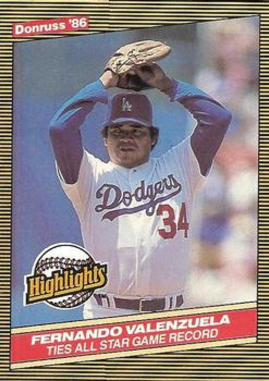1986 Donruss Highlights #25 Fernando Valenzuela NM-MT Los Angeles Dodgers 