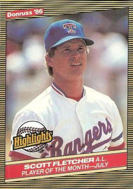 1986 Donruss Highlights #28 Scott Fletcher NM-MT Texas Rangers 