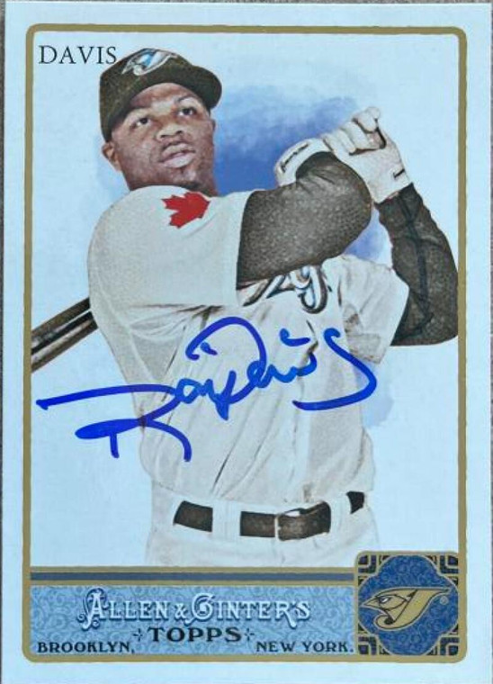 Rajai Davis Autographed 2011 Topps Allen & Ginter Glossy Factory Set #123 SN/999