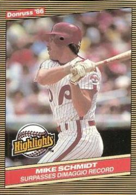 1986 Donruss Highlights #36 Mike Schmidt NM-MT Philadelphia Phillies 