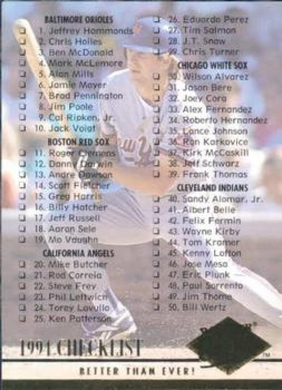 1994 Ultra #297 Joe Orsulak Checklist 1-75 VG New York Mets 