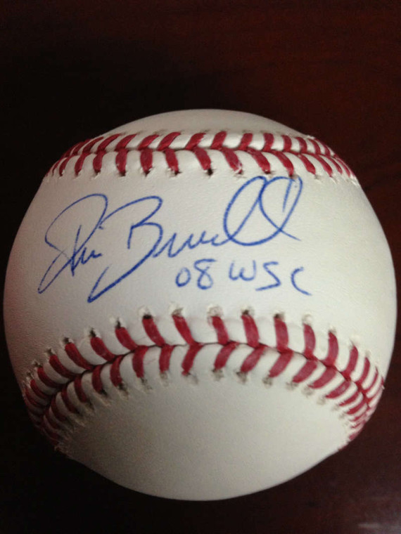 SOLD 793 Pat Burrell Autographed ROMLB Baseball 2008 W.S.C. 